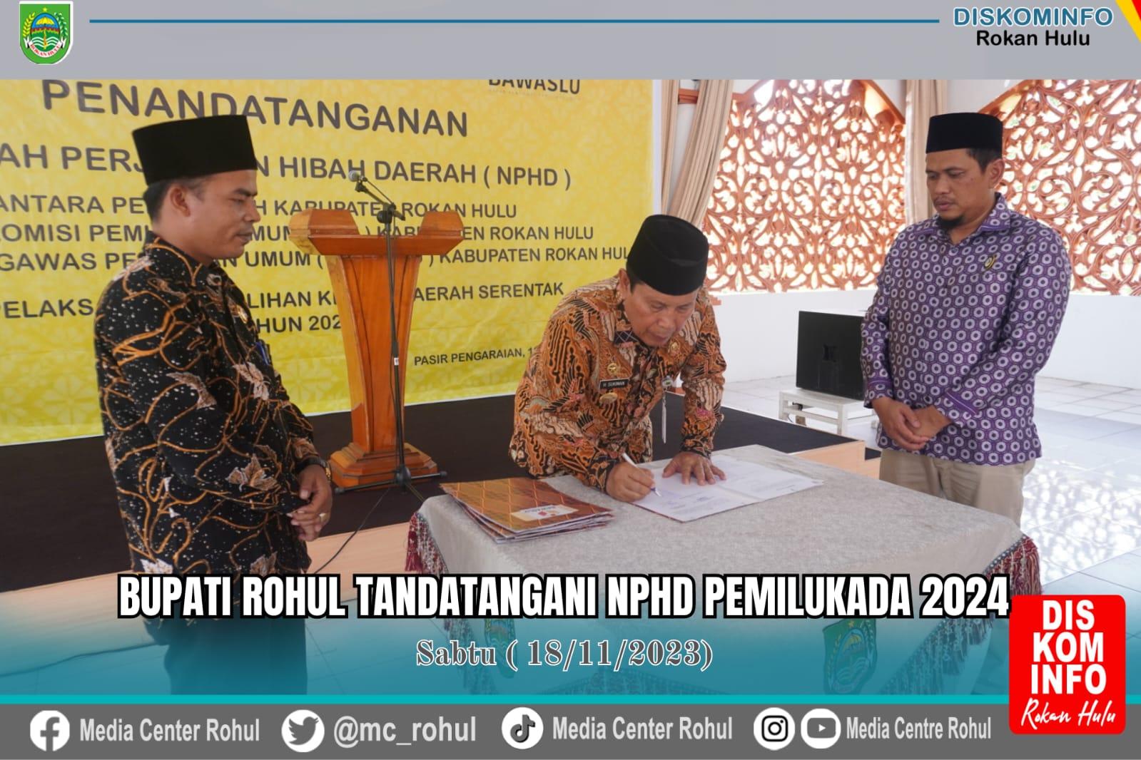 Disaksikan KPU dan Bawaslu, Bupati Sukiman tandatangani NPHD Pilkada 2024