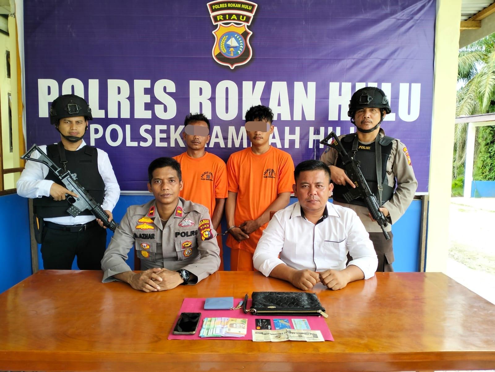 Dua Jambret ditahan di Mapolsek Rambah Hilir