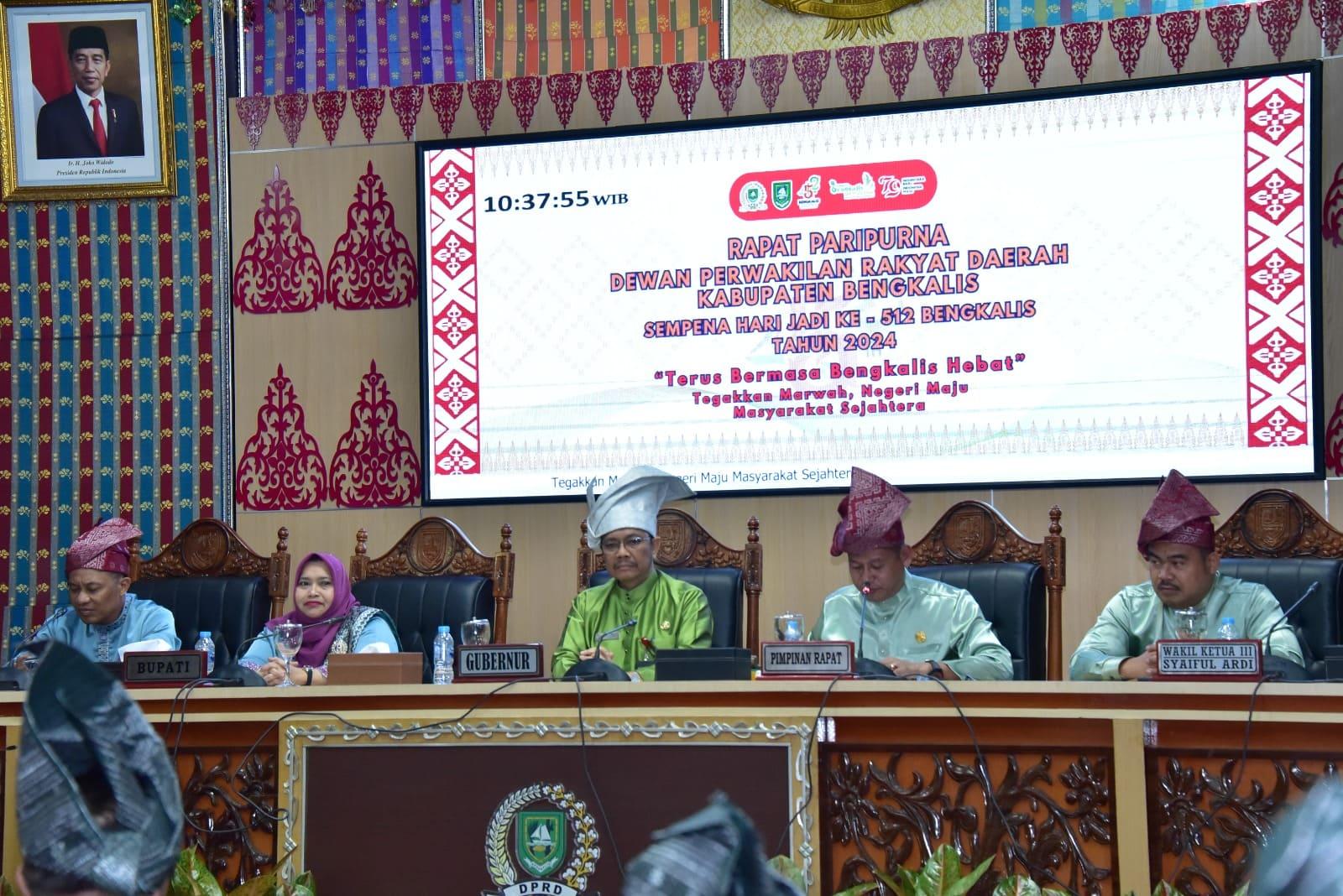 Suasana Paripurna HUT Bengkalis 512 di ruang Paripurna DPRD Bengkalis