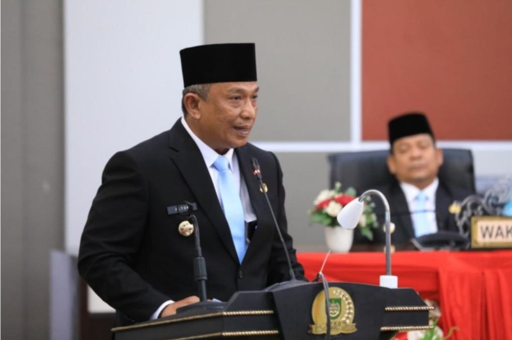 Bupati Rohul Anton menyampaikan pidato perdana 