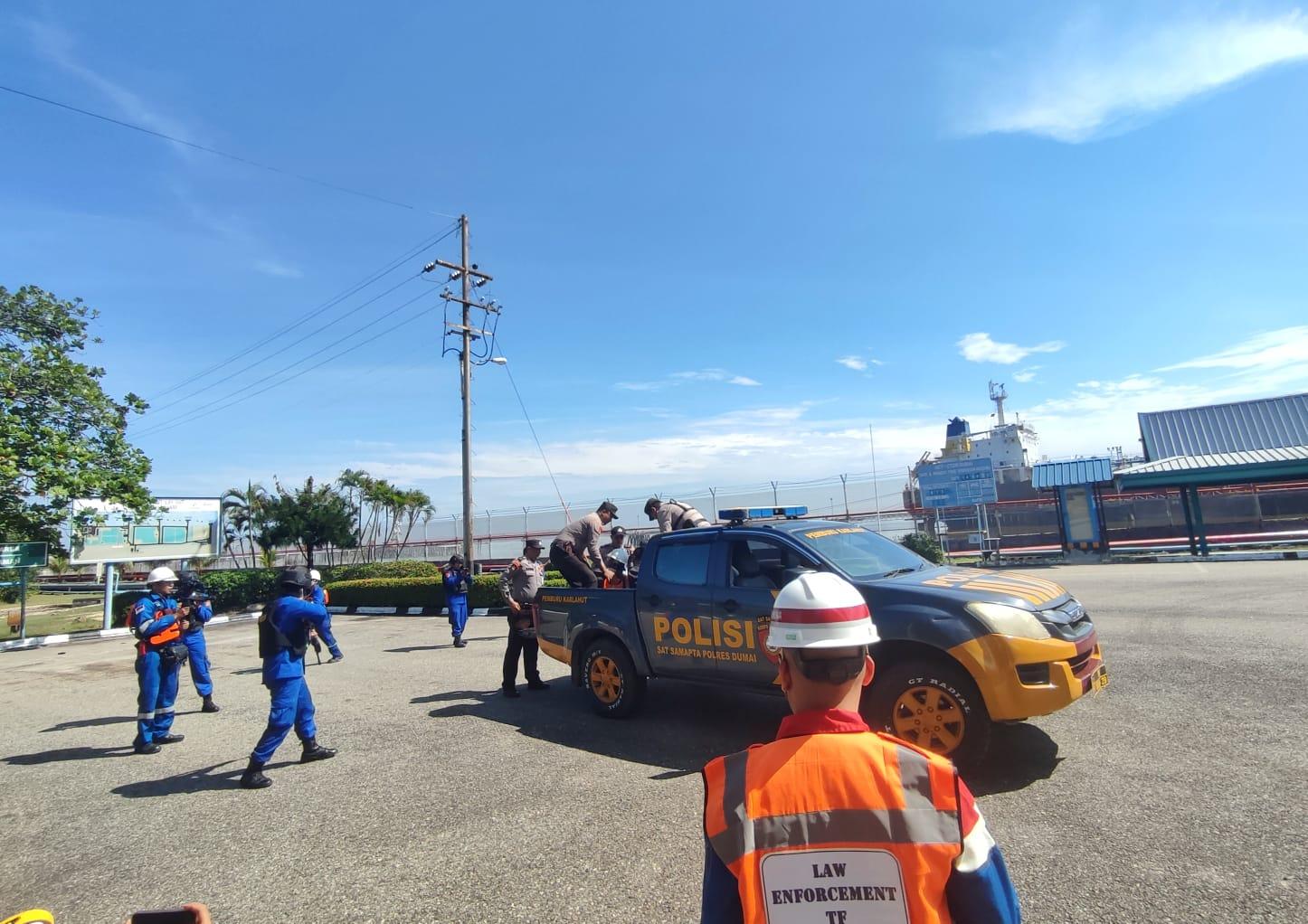 Latihan PHR bersama Polri hingga KSOP dalam rangkaian Joint Exercise di Dumai Terminal
