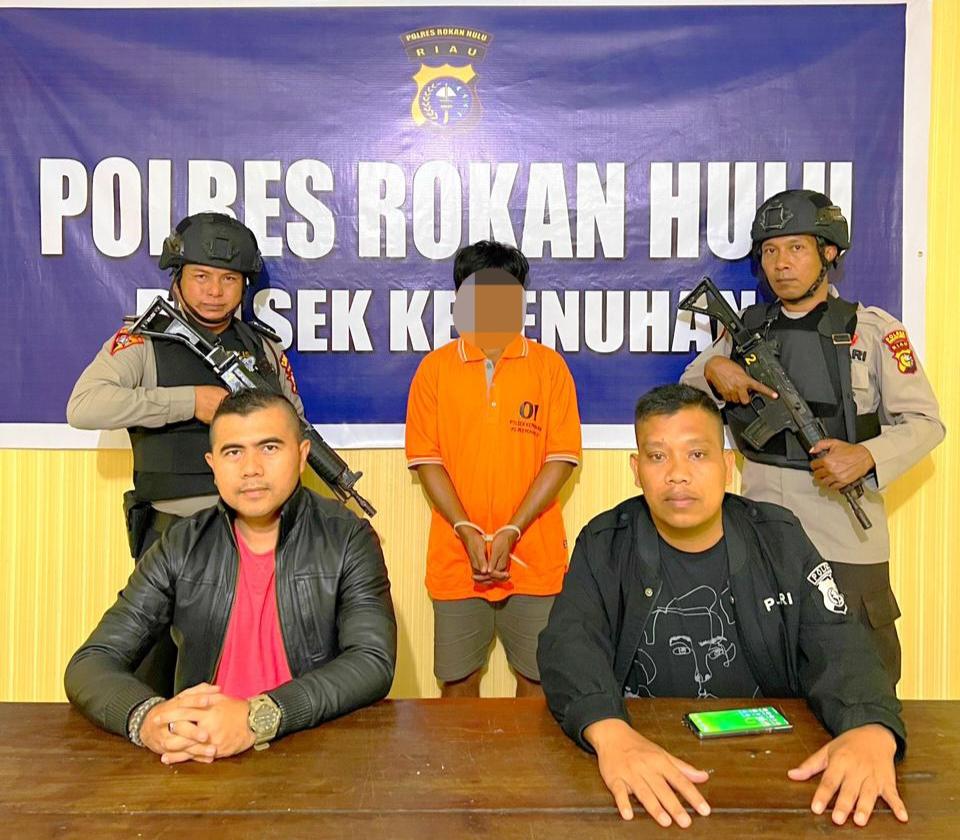 Terduga pelaku diamankan di Mapolsek Kepenuhan