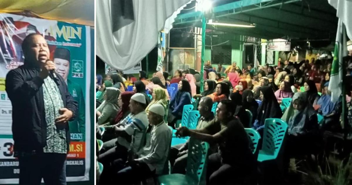 Caleg DPR RI nomor urut 3 dari PKB) Drs H Irwan bersama masyarkat  Kelurahan Sri Meranti, Kecamatan Rumbai. 