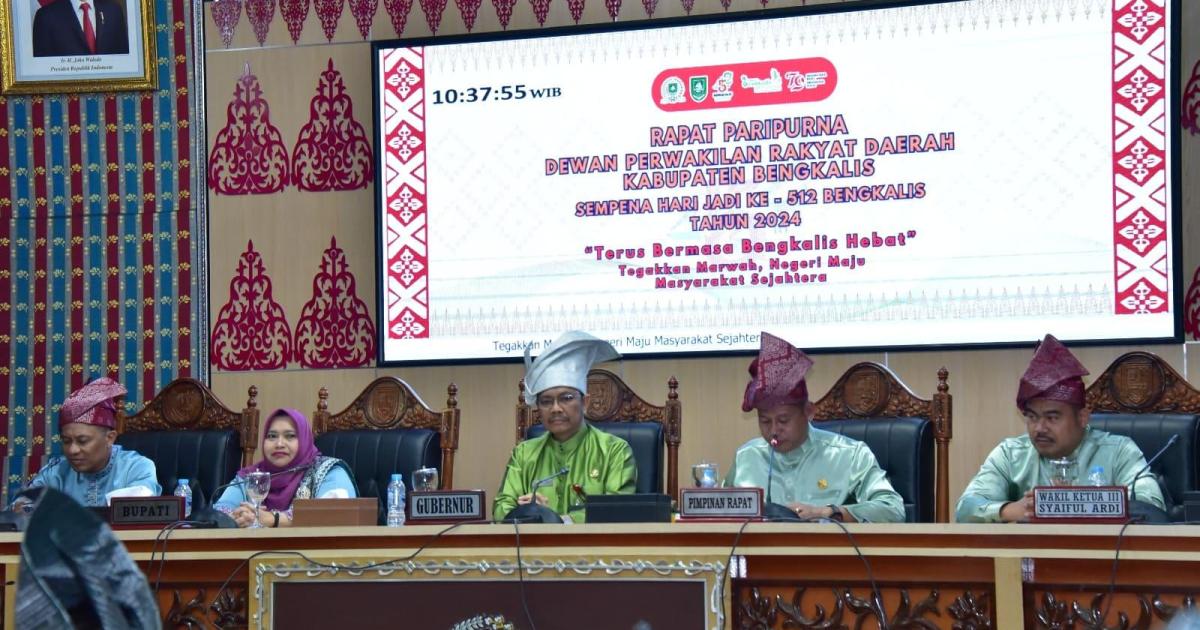 Suasana Paripurna HUT Bengkalis 512 di ruang Paripurna DPRD Bengkalis