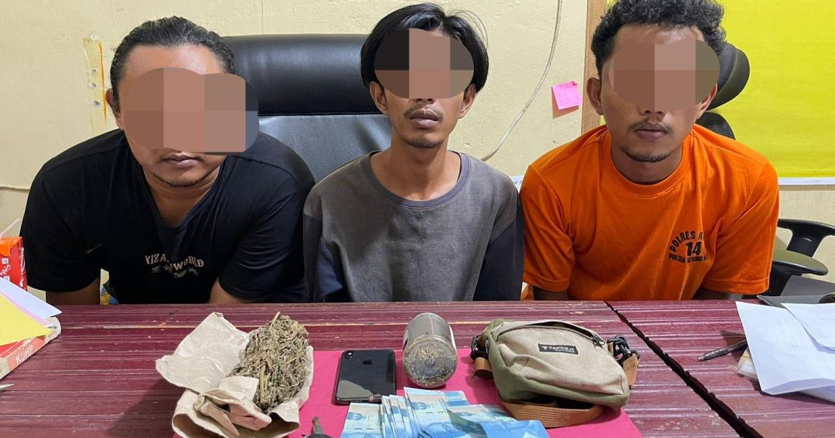 Tiga Pemuda terduga pemilik daun ganja kering 111,05 gram