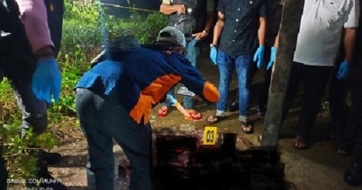 Polisi melakukan identifikasi di lokasi penemuan mayat