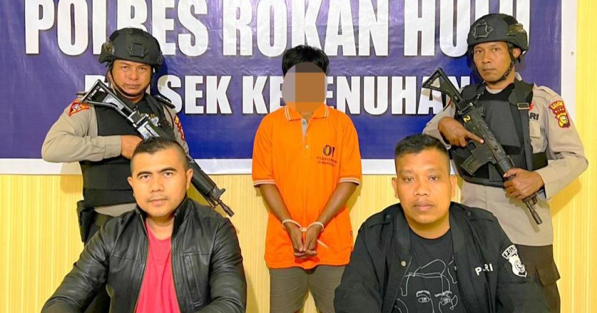 Terduga pelaku diamankan di Mapolsek Kepenuhan
