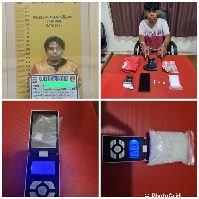 Dua terduga pengedar dan barang bukti sabu